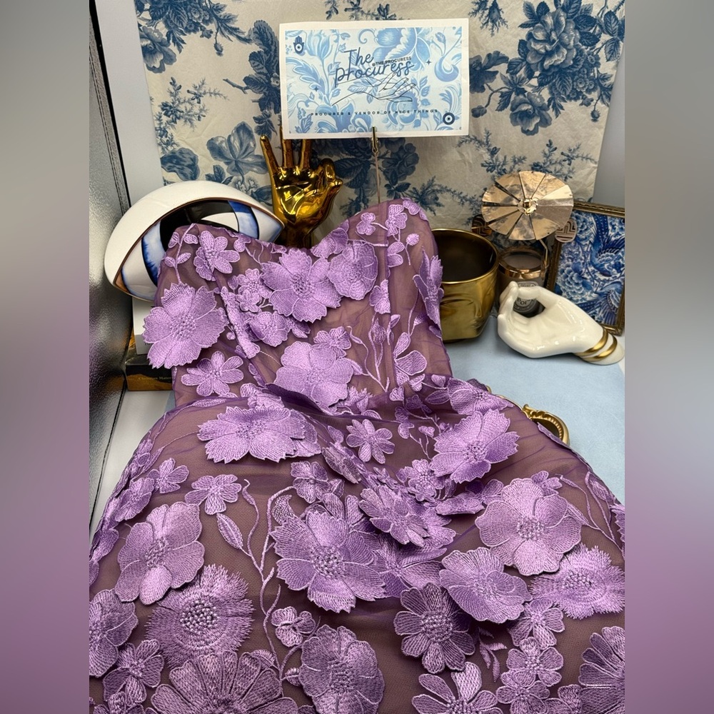 🆕 BRONX & BANCO 🧿 NWOT Jasmine Maraya Lilac Mini Dress - Sz XS US 2 - Picture 13 of 16
